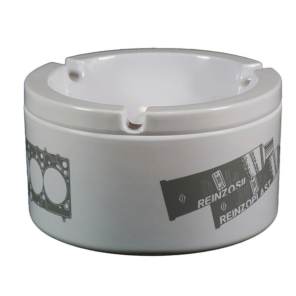 Ashtray, white with cover